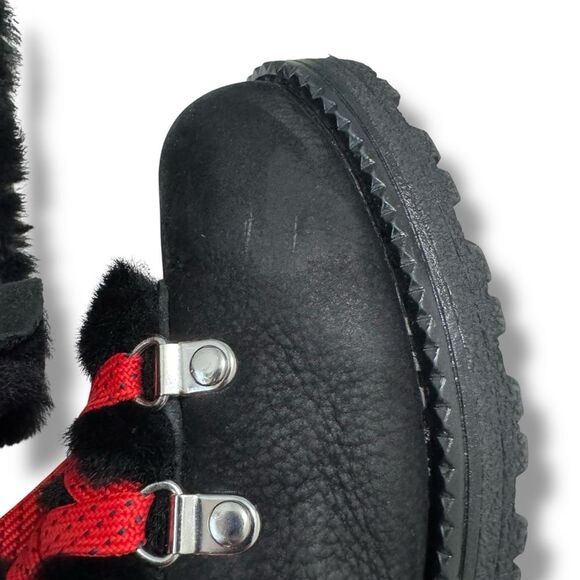 J.Crew Women’s Nordic Snow Hiker Boots Black Shearling Size 8M - Picture 8 of 11